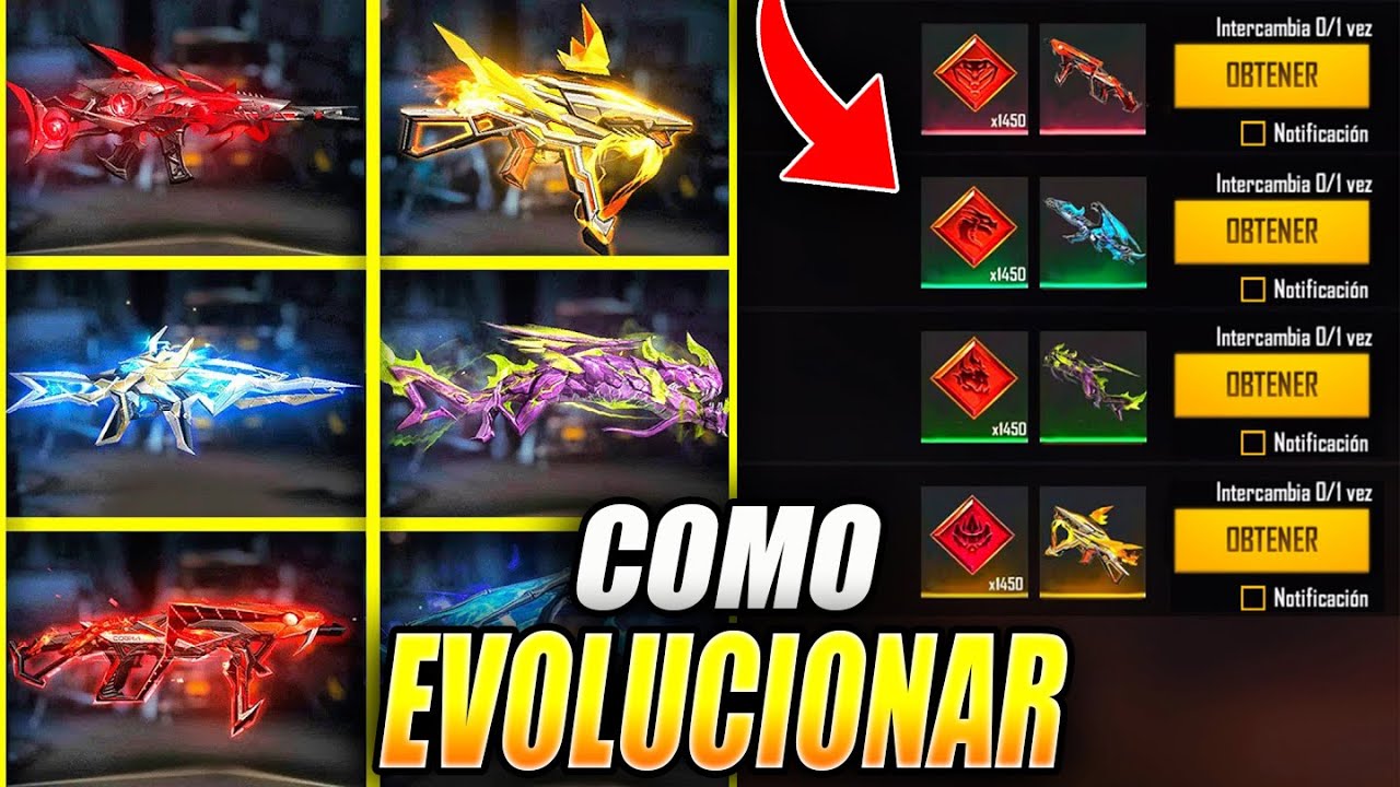 descubre como mejorar tus armas evolutivas y sube de nivel en free fire